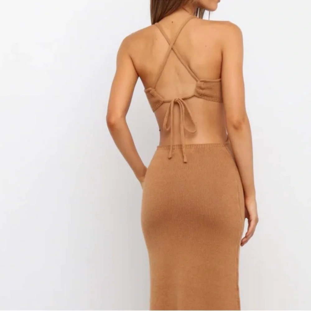 NEW Petal & Pup Knit Hailey Dress w/Open back in Tan Size XS/S - Picture 5 of 7